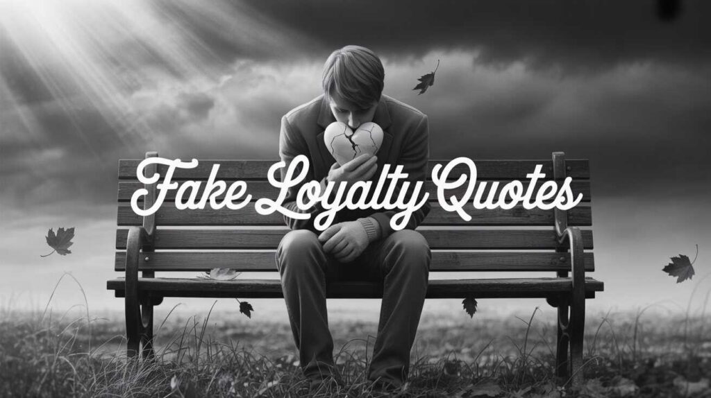 "Sad person holding a broken heart symbol, expressing emotional pain from fake loyalty and betrayal – Fake Loyalty Quotes theme."

