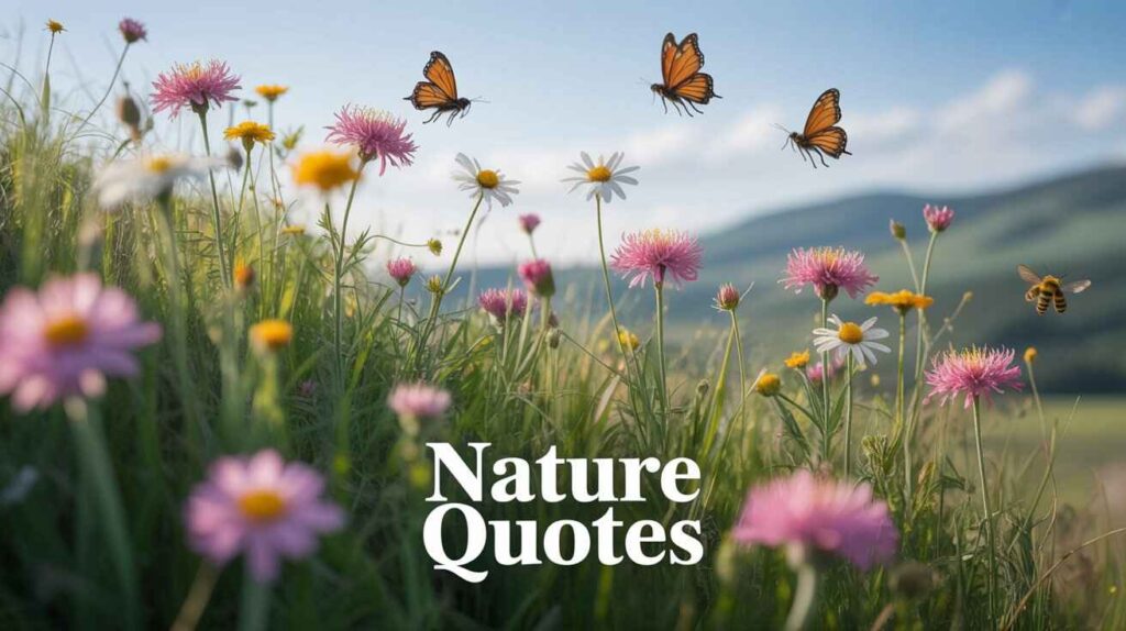 *“A realistic photo of a wildflower meadow in spring, with colorful daisies and thistles in focus,
