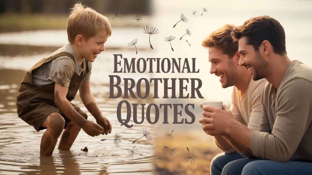"Two brothers sharing emotional and joyful moments together — from childhood to adulthood. Emotional Brother Quotes."